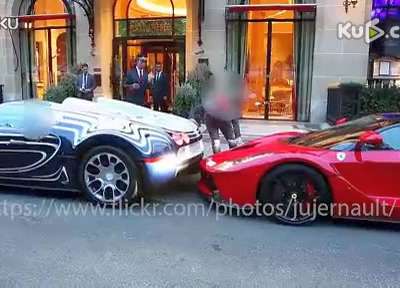 [视频]土豪就是流弊！布加迪硬撞法拉利后扬长而去