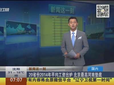 [视频]20省份2014年平均工资出炉 北京最高河南垫底