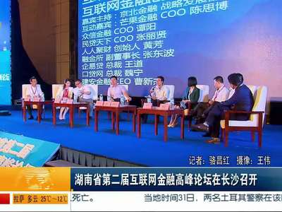 湖南省第二届互联网金融高峰论坛在长沙召开