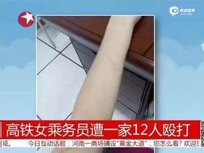 [视频]高铁女乘务员遭一家12人辱骂殴打 满脸抓痕(图)