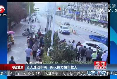 [视频]安徽蚌埠：老人遭遇车祸 路人协力抬车救人