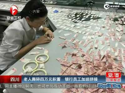 [视频]老人精神病发作撕碎4万积蓄 银行员工加班拼接