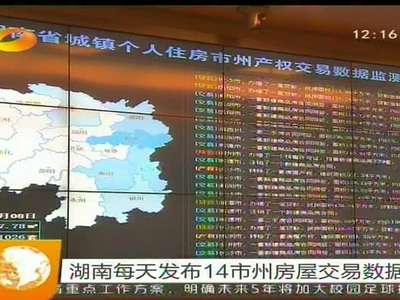 湖南每天发布14市州房屋交易数据