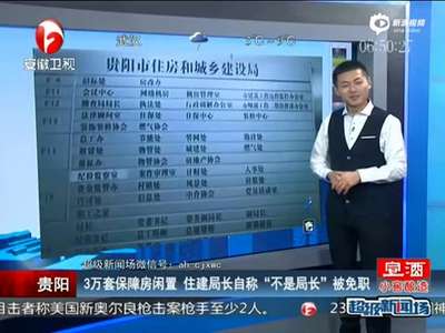 [视频]贵阳住建局长被免职 受访曾称“我不是局长”