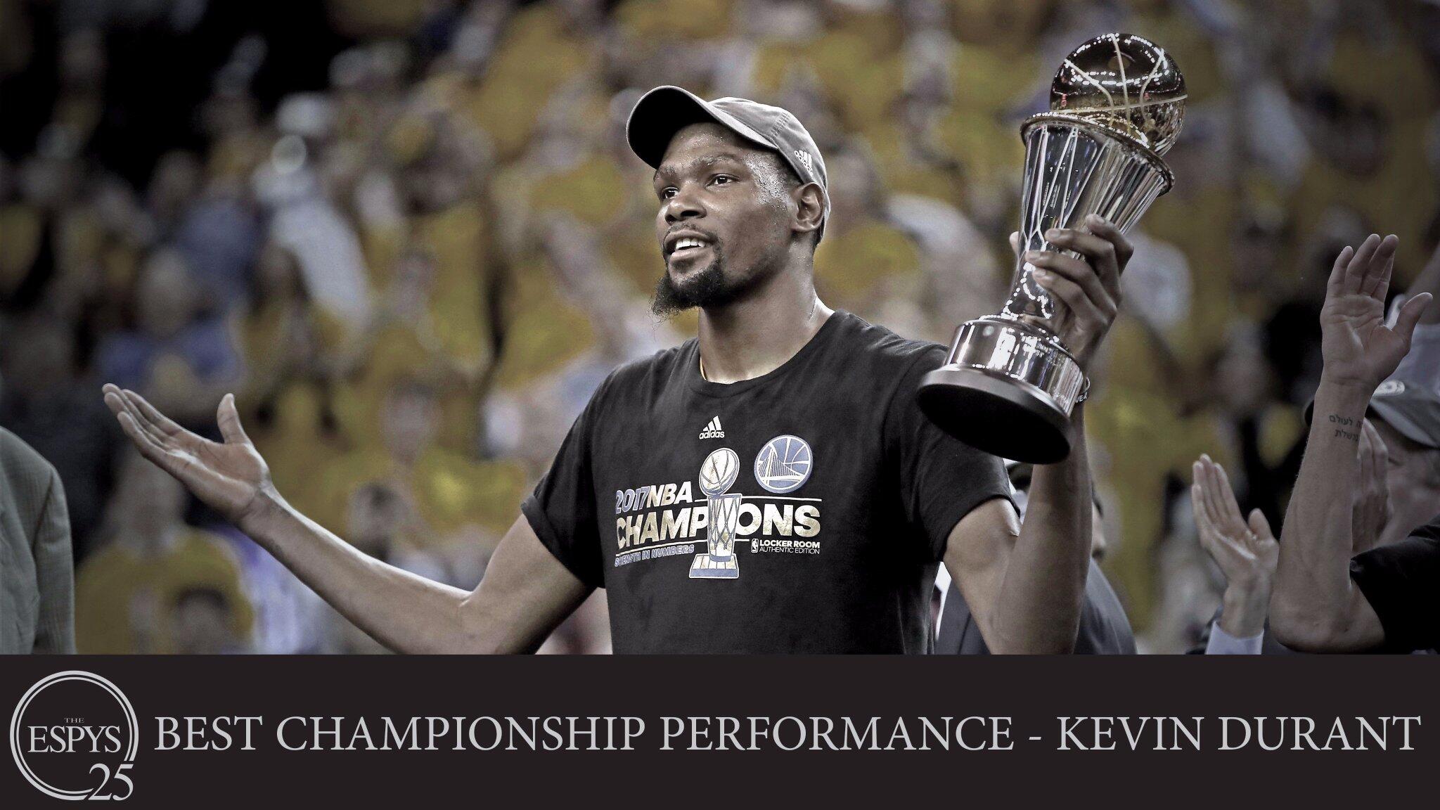 赢回一切! 杜兰特荣膺ESPY最佳冠军表现奖