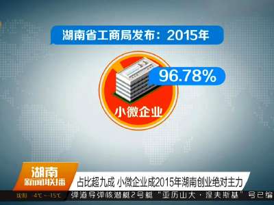 占比超九成 小微企业成2015年湖南创业绝对主力