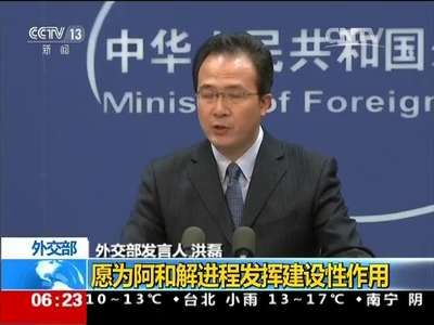 [视频]外交部：愿为阿和解进程发挥建设性作用