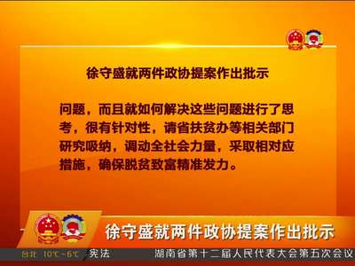 徐守盛就两件政协提案作出批示