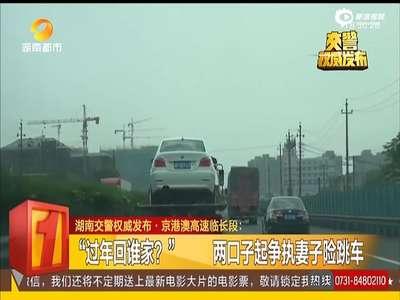 [视频]夫妻因过年回谁家扭打 妻子高速上开车门欲跳车