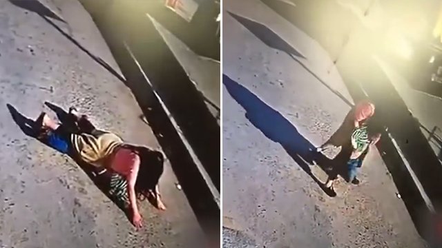 猖狂！男童被女子扑倒后抱走