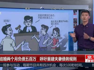 [视频]女子结婚两个月负债五百万 呼吁重建夫妻债务规则