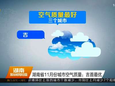 湖南省11月份城市空气质量：吉首最优