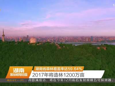 湖南省森林覆盖率达59.64% 2017年将造林1200万亩