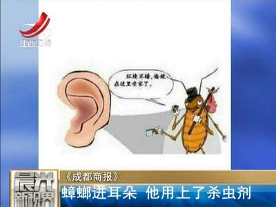 [视频]蟑螂进耳朵 他用上了杀虫剂