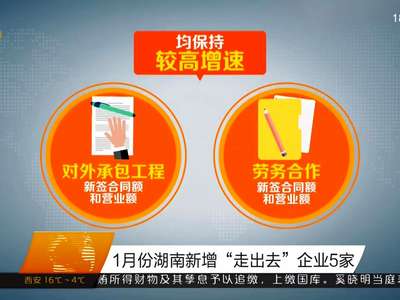 1月份湖南新增“走出去”企业5家