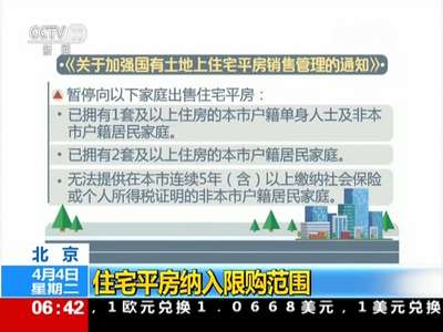 [视频]北京住宅平房纳入限购范围