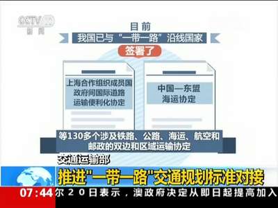 [视频]交通运输部：推进“一带一路”交通规划标准对接