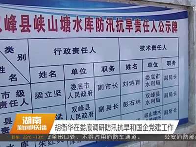 胡衡华在娄底调研防汛抗旱和国企党建工作