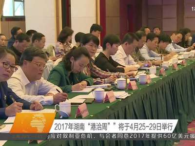 [视频]2017年湖南“港洽周”将于4月25-29日举行