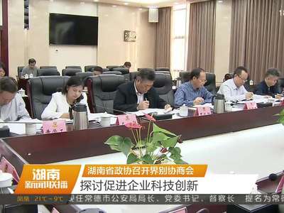 湖南省政协召开届别协商会 探讨促进企业科技创新