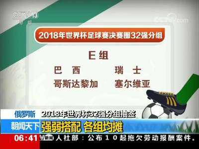 [视频]俄罗斯：2018年世界杯32强分组抽签 强弱搭配 各组均摊