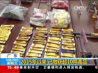[视频]广东：2015年以来 已缴获超10吨毒品