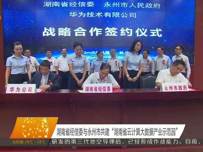 湖南省经信委与永州市共建“湖南省云计算大数据产业示范园”