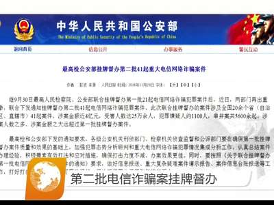 第二批电信诈骗案挂牌督办