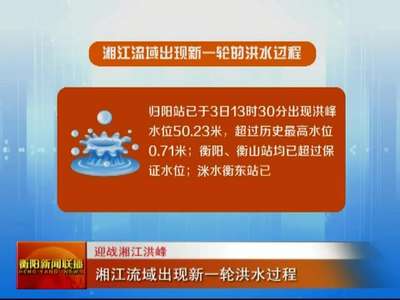 湘江流域出现新一轮洪水过程