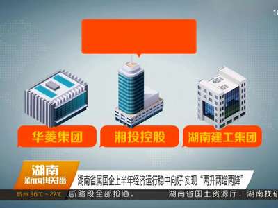 湖南省属国企上半年经济运行稳中向好 实现“两升两增两降”