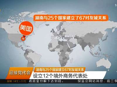 湖南与25个国家建立67对友城关系 设立12个境外商务代表处