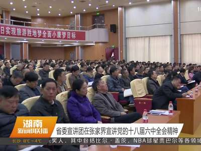 省委宣讲团在张家界宣讲党的十八届六中全会精神