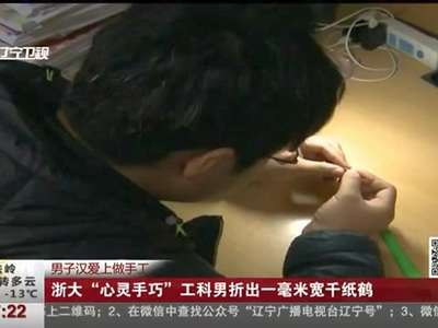 [视频]浙大“心灵手巧”工科男折出一毫米宽千纸鹤