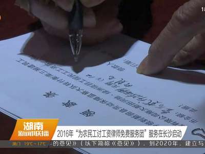 2016年“为农民工讨工资律师免费服务团”服务在长沙启动