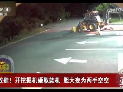 [视频]放肆！开挖掘机砸取款机 胆大妄为两手空空