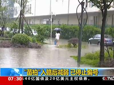 [视频]“苗柏”入赣后减弱 已停止编号