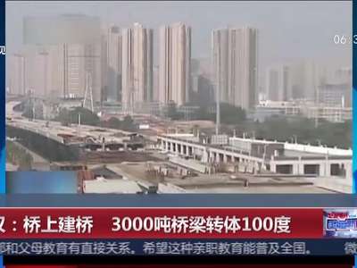 [视频]武汉：桥上建桥 3000吨桥梁转体100度