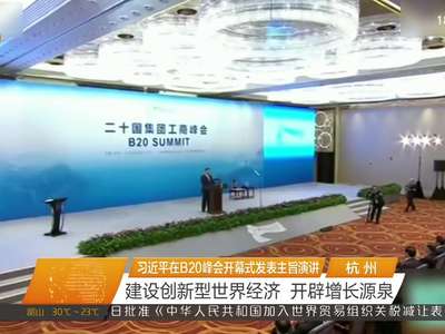 习近平在B20峰会开幕式发表主旨演讲 建设创新型世界经济 开辟增长源泉