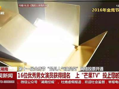 第十一届金鹰节“最具人气演员奖”网络投票开通