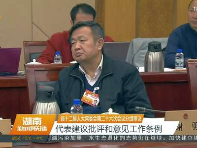 省十二届人大常委会第二十六次会议分组审议 代表建议批评和意见工作条例