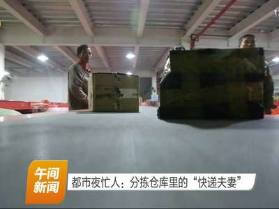 都市夜忙人：分拣仓库里的“快递夫妻”