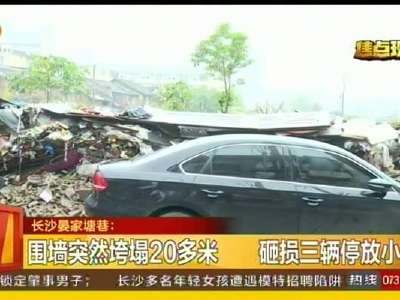 晏家塘巷围墙突然垮塌20多米 砸损三辆停放小车