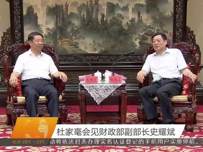 杜家毫会见财政部副部长史耀斌