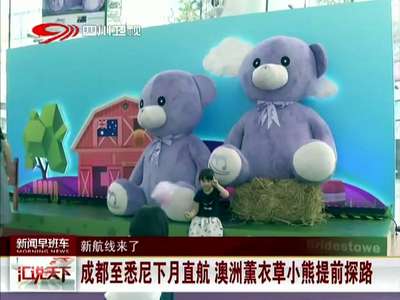 [视频]成都至悉尼下月直航 澳洲薰衣草小熊提前探路