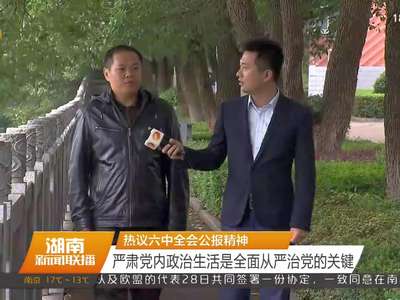 热议六中全会公报精神 严肃党内政治生活是全面从严治党的关键