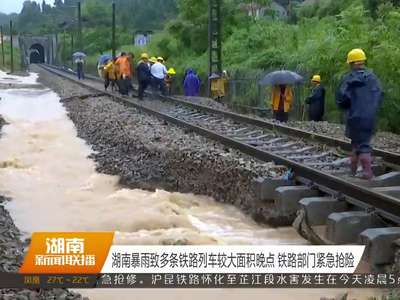 湖南暴雨致多条铁路列车较大面积晚点 铁路部门紧急抢险