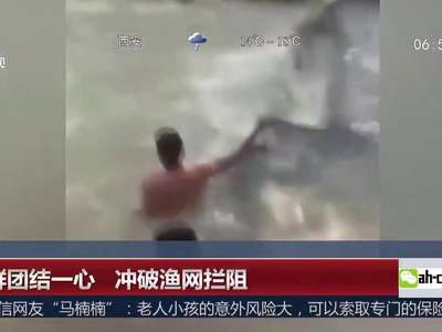 [视频]鱼群团结一心 冲破渔网拦阻