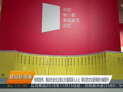 新闻发布：推动社会主义核心价值观深入人心 群众的文化获得感大幅提升