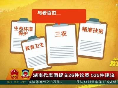 湖南代表团提交26件议案 535件建议