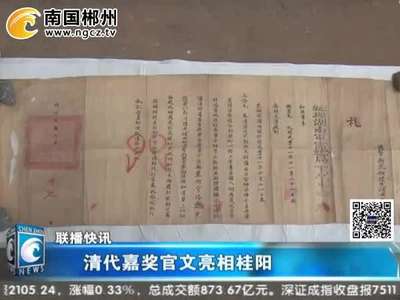 清代嘉奖官文亮相桂阳